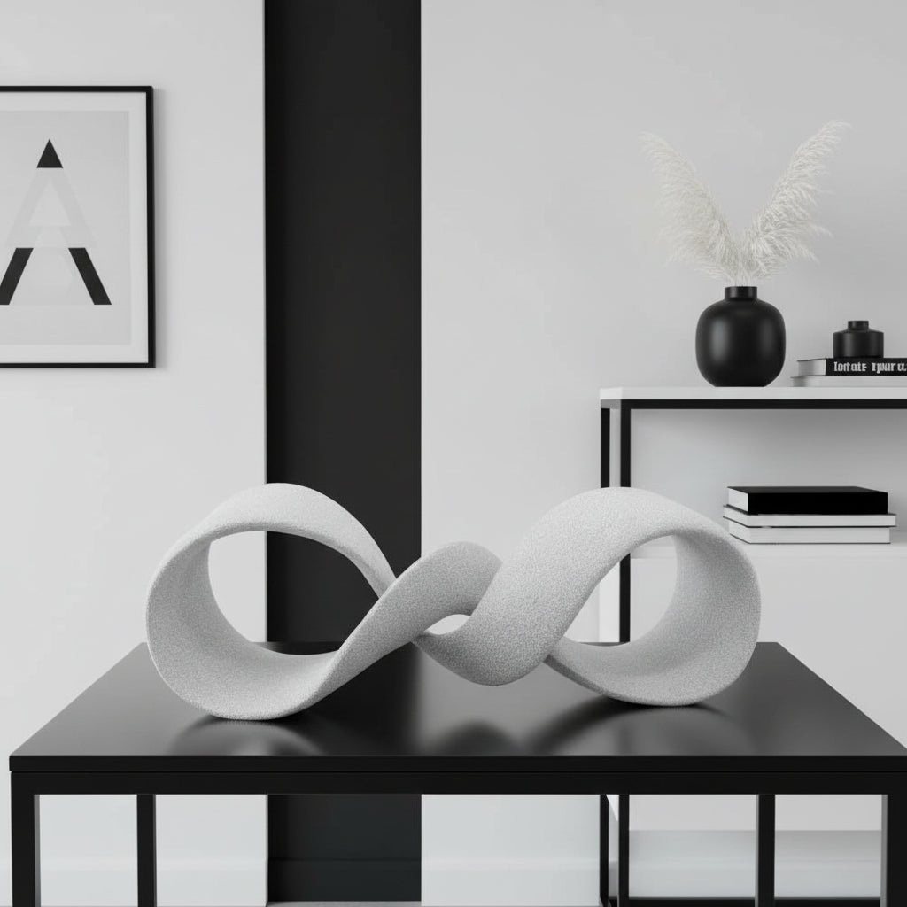 Decorațiune TROFI, nod decorativ alb din polirășină, 37 x 12 x 15 cm