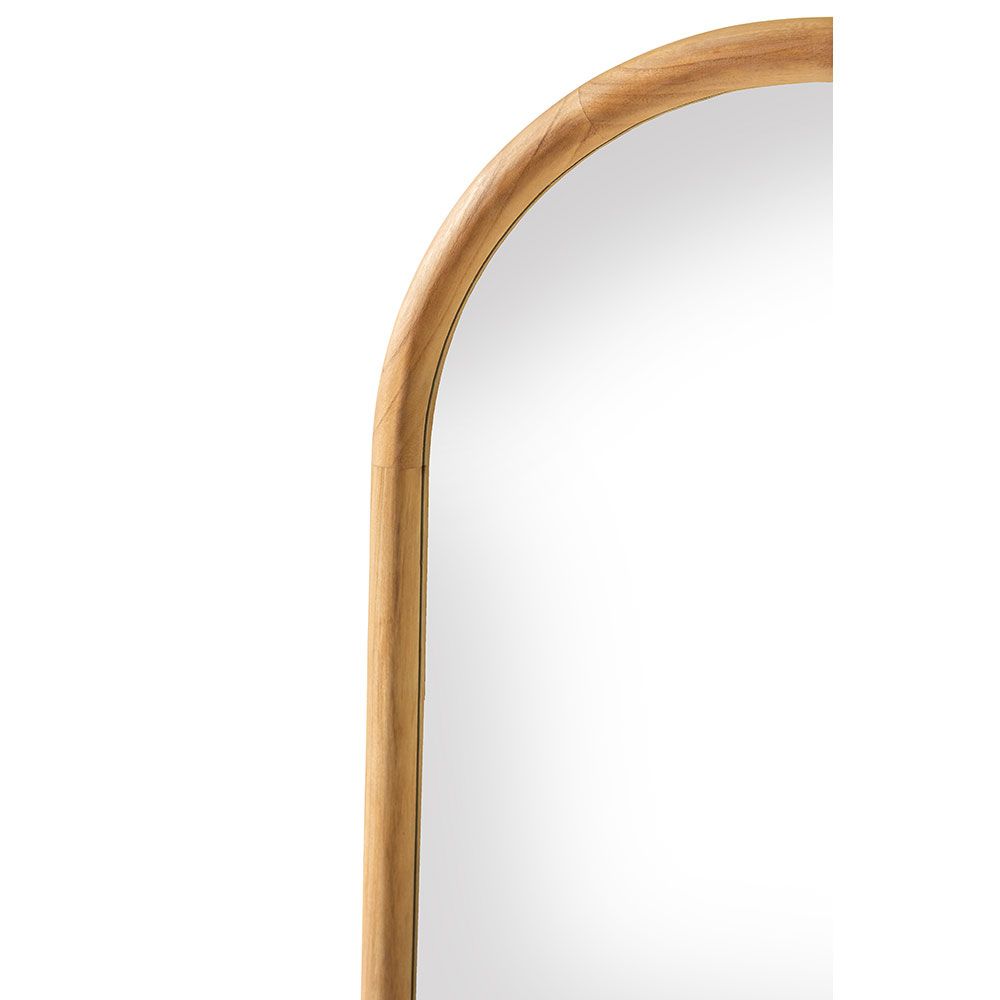 Oglindă GOLENA cu ramă curbată din lemn natural 60 x 160 cm
