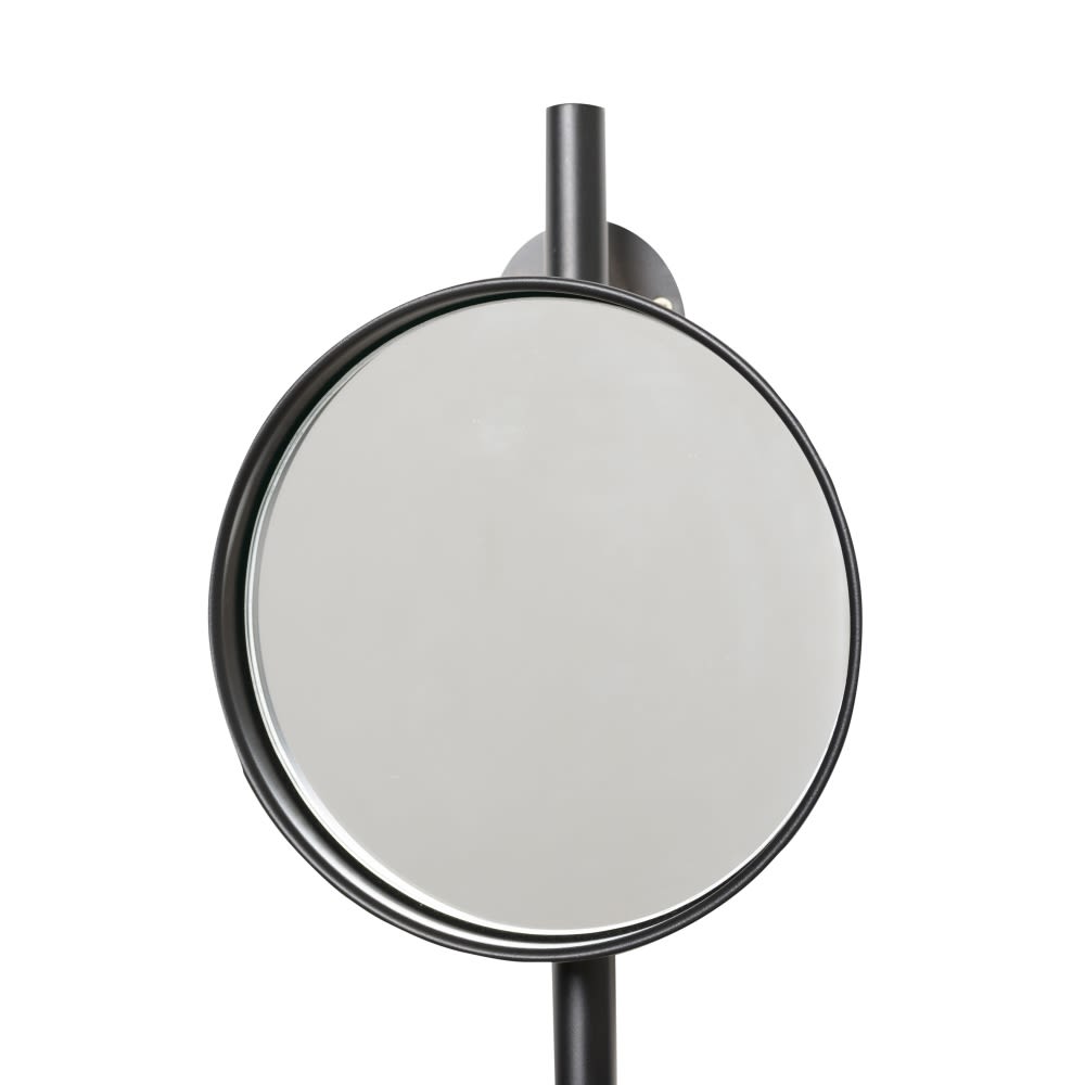 Oglindă NIMROD 60 cu cadru metalic negru, diametrul oglinzii 18 cm