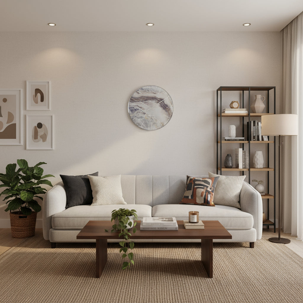 Ceas de perete VEINING din MDF, metal și sticlă, diametru 65 cm