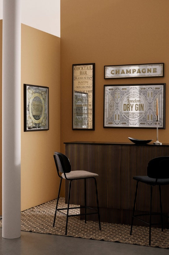 Oglindă de perete LIBRARY cu ramă din MDF, dimensiune 70 x 70 cm