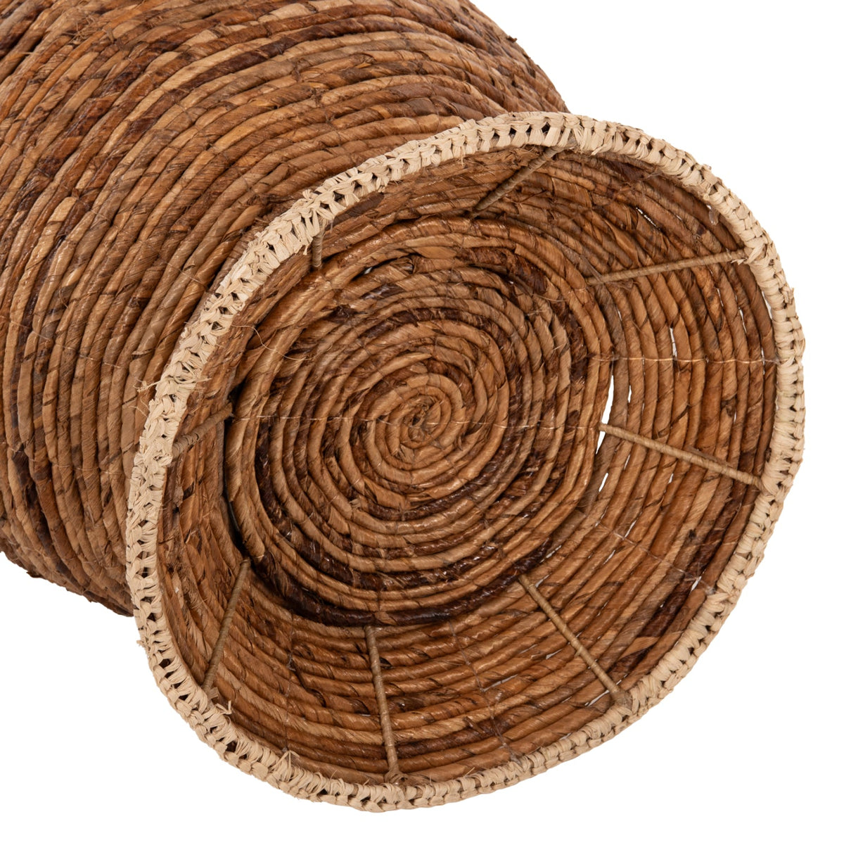 Vază decorativă MAINE FIBER H104 maro, din fibre de bananier, 35 x 35 x 104 cm