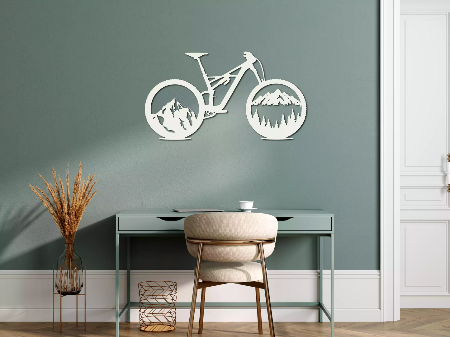 Bicicletă Montană - Decorațiune Perete Fibre Lemn