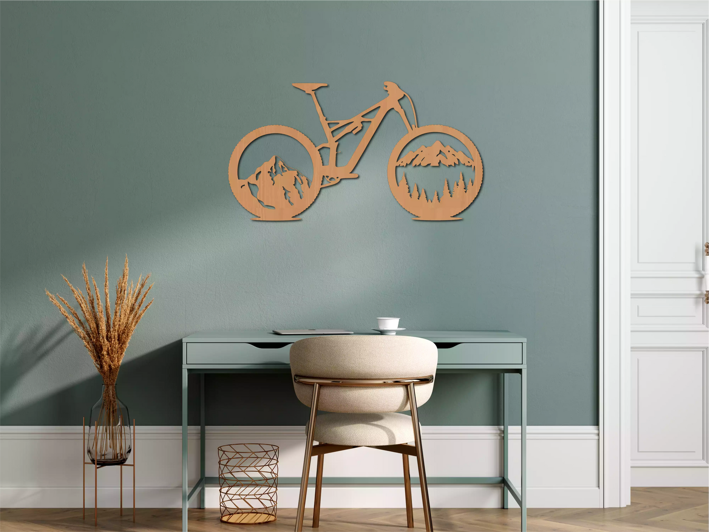 Bicicletă Montană - Decorațiune Perete Fibre Lemn