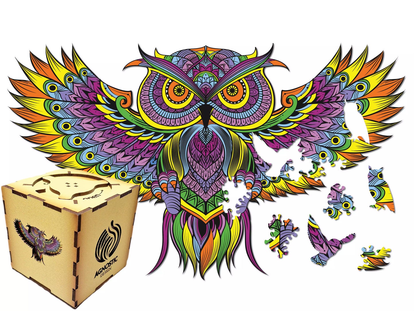 Bufnița - Puzzle Jigsaw Fibre Lemn