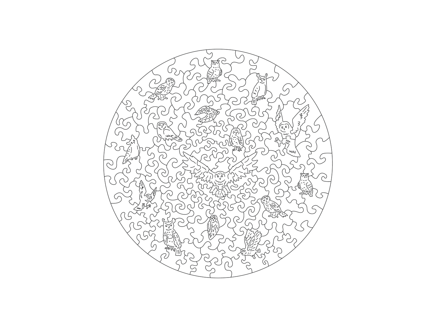 Bufnița Regală - Puzzle Jigsaw Fibre Lemn