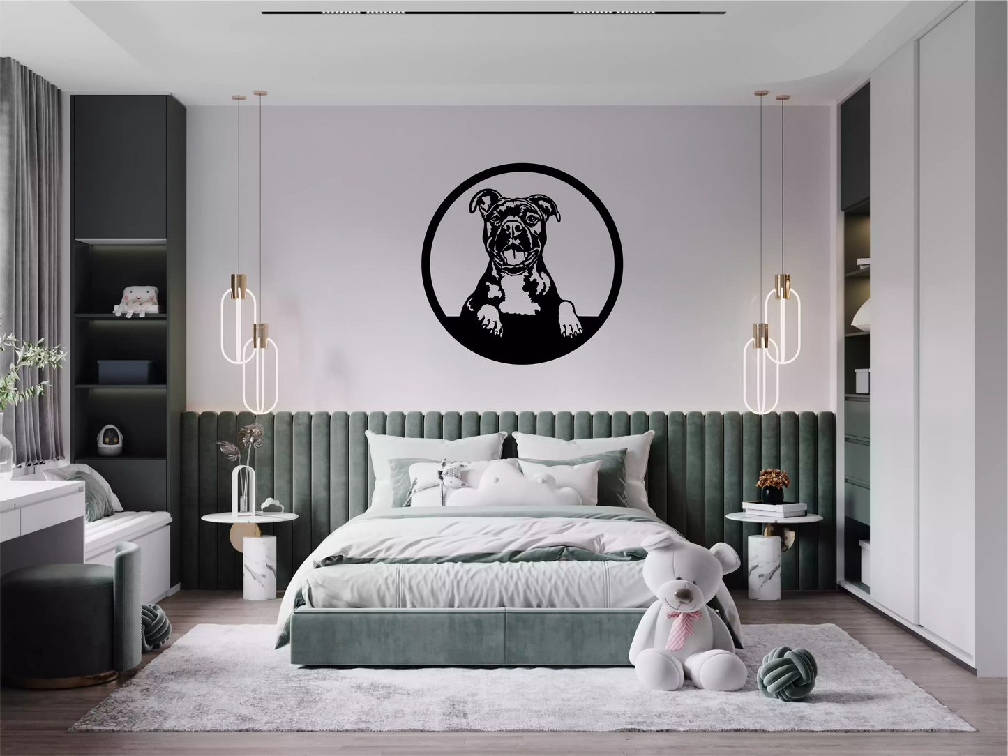 Această decorațiune simbolizează prietenia, loialitatea și energia pozitivă pe care doar un câine o poate aduce în viața noastră. Cu un design expresiv și detalii atent conturate, acest decor înfățișează un câine jucăuș și prietenos, fiind un omagiu adus celui mai bun prieten al omului. Este o alegere inspirată pentru cadouri sau pentru a-ți decora casa cu ceva care te face să zâmbești de fiecare dată când îl privești.