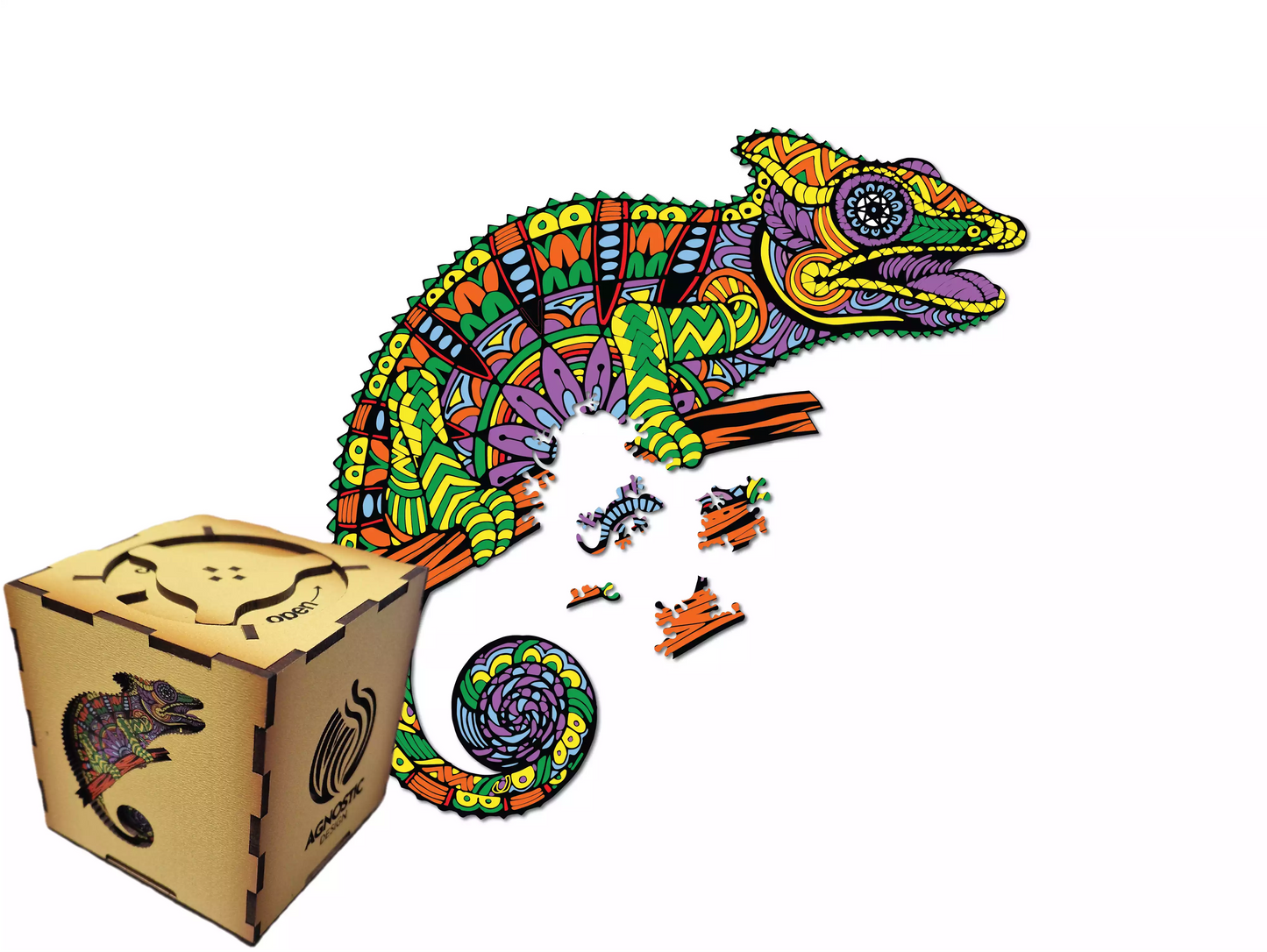 Cameleon - Puzzle Jigsaw Fibre Lemn