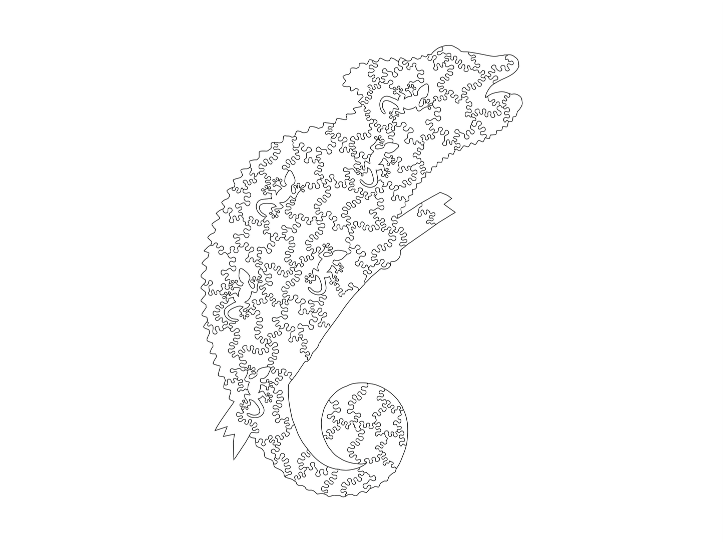 Cameleon - Puzzle Jigsaw Fibre Lemn