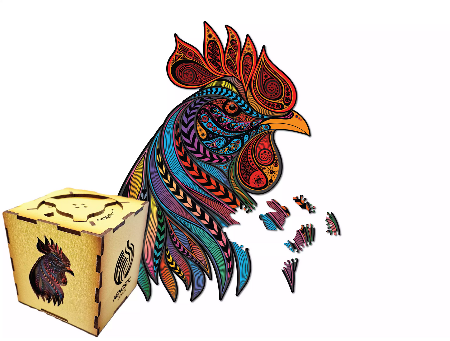 Cocoș - Puzzle Jigsaw Fibre Lemn
