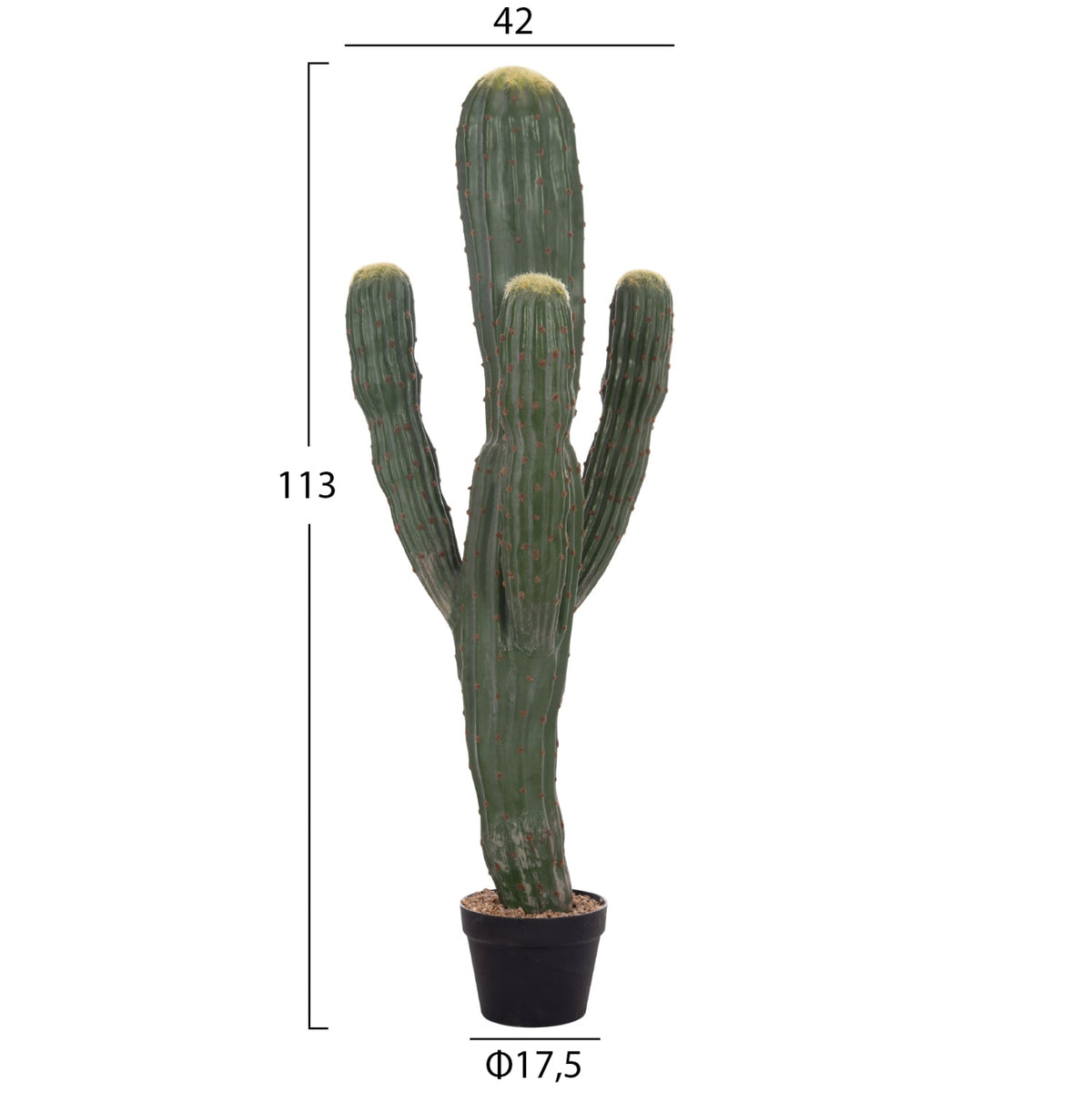 Cactus artificial ROTOR din polietilenă, în ghiveci din polipropilenă, înălțime 113 cm