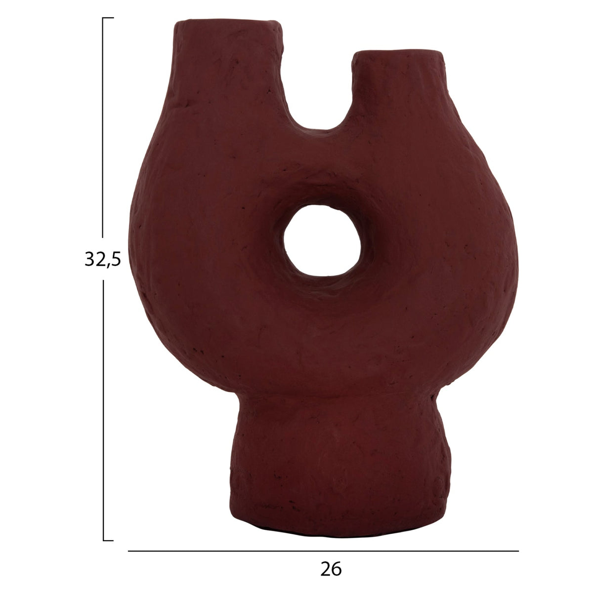 Vază decorativă ISVARA din terracotă, lucrată manual, 26 x 15 x 32,5 cm