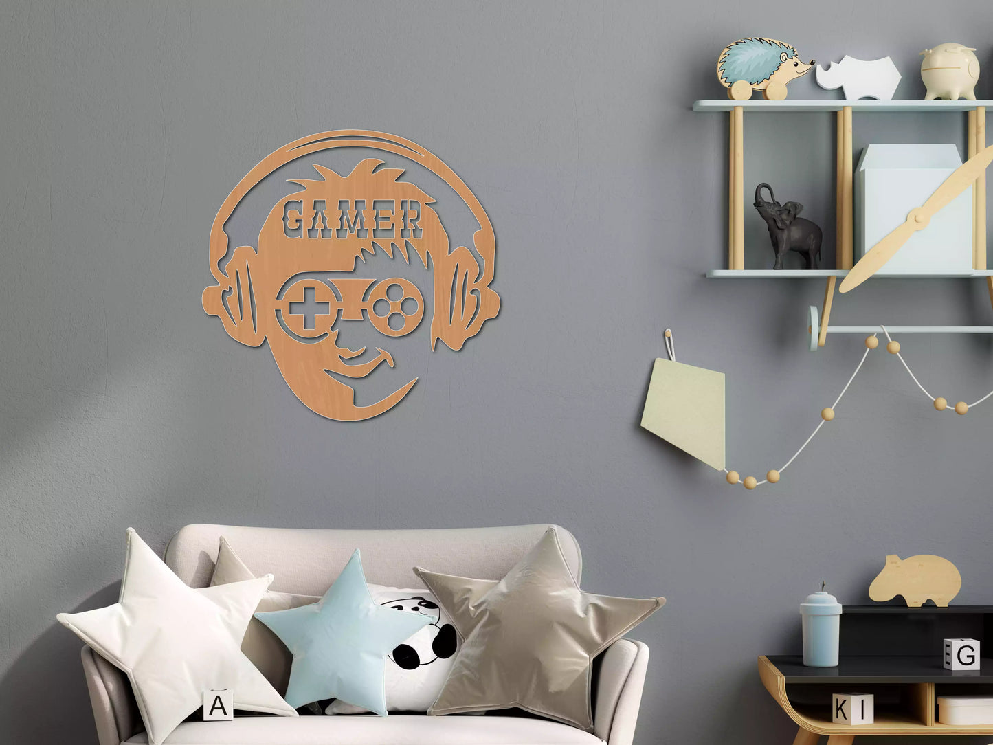 Gamer - Decorațiune Perete Fibre Lemn