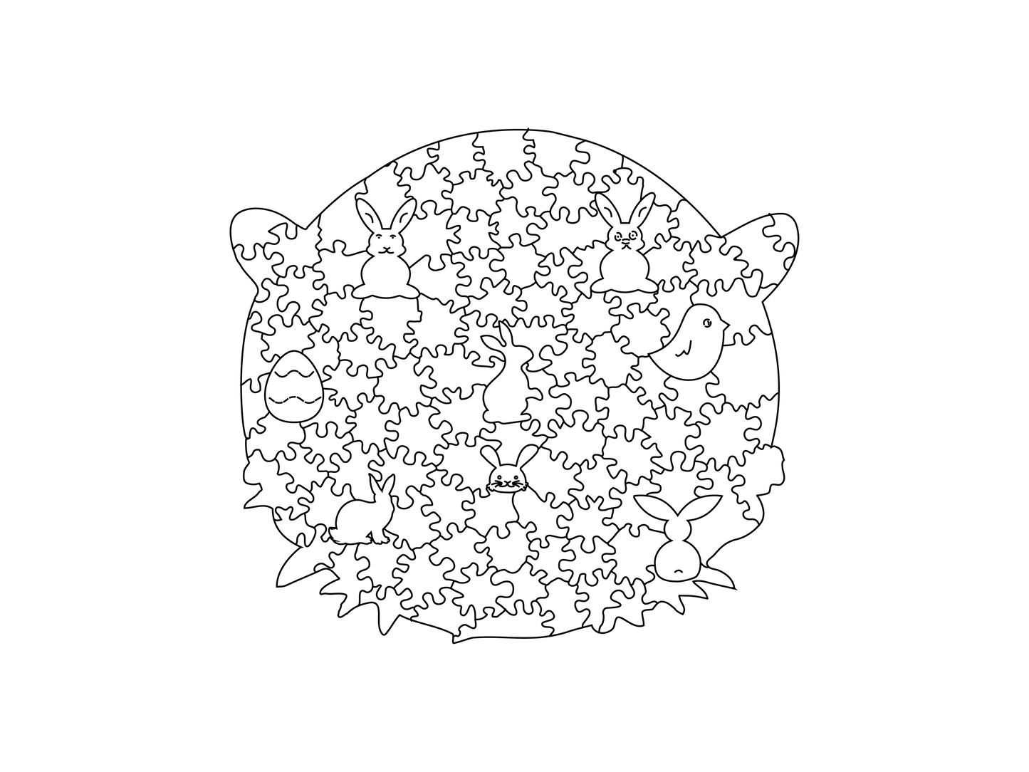 Iepurași Cool de Paște - Puzzle Jigsaw Fibre Lemn