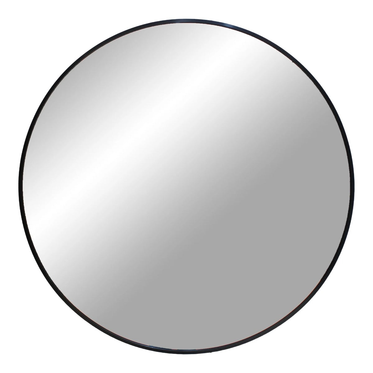 Oglindă de perete MARISA cu ramă din aluminiu, diametru 80 cm