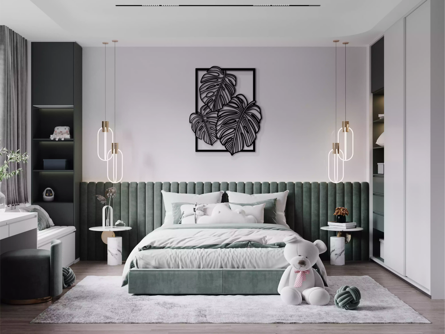 Monstera - Decorațiune Perete Fibre Lemn
