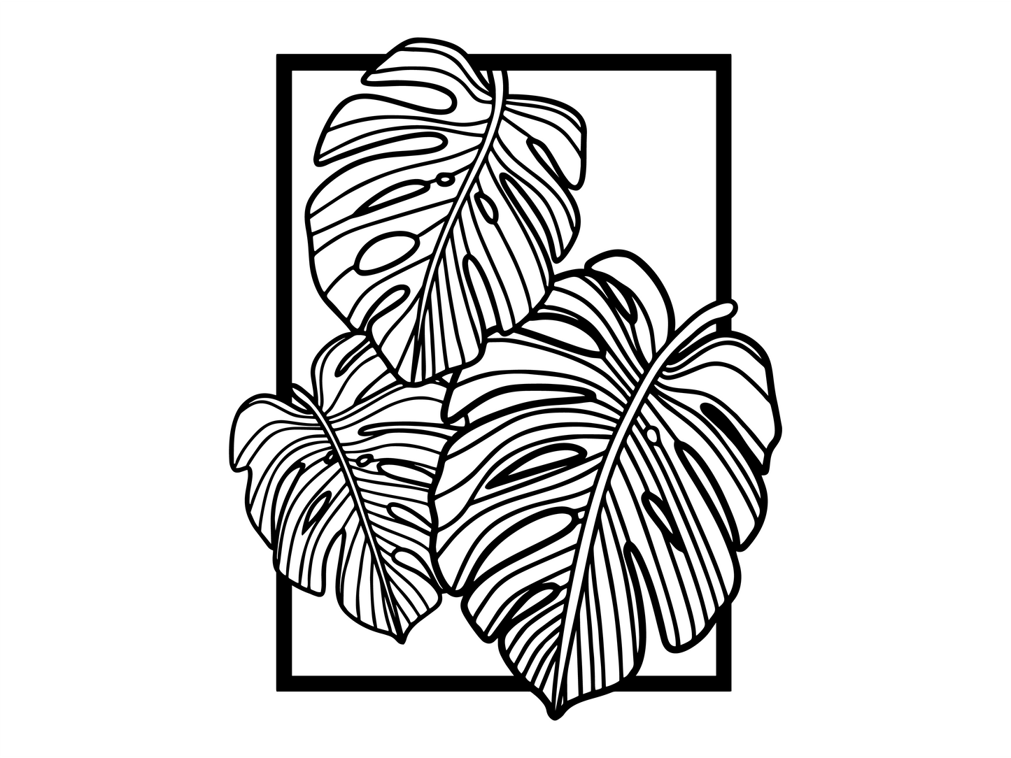 Monstera - Decorațiune Perete Fibre Lemn
