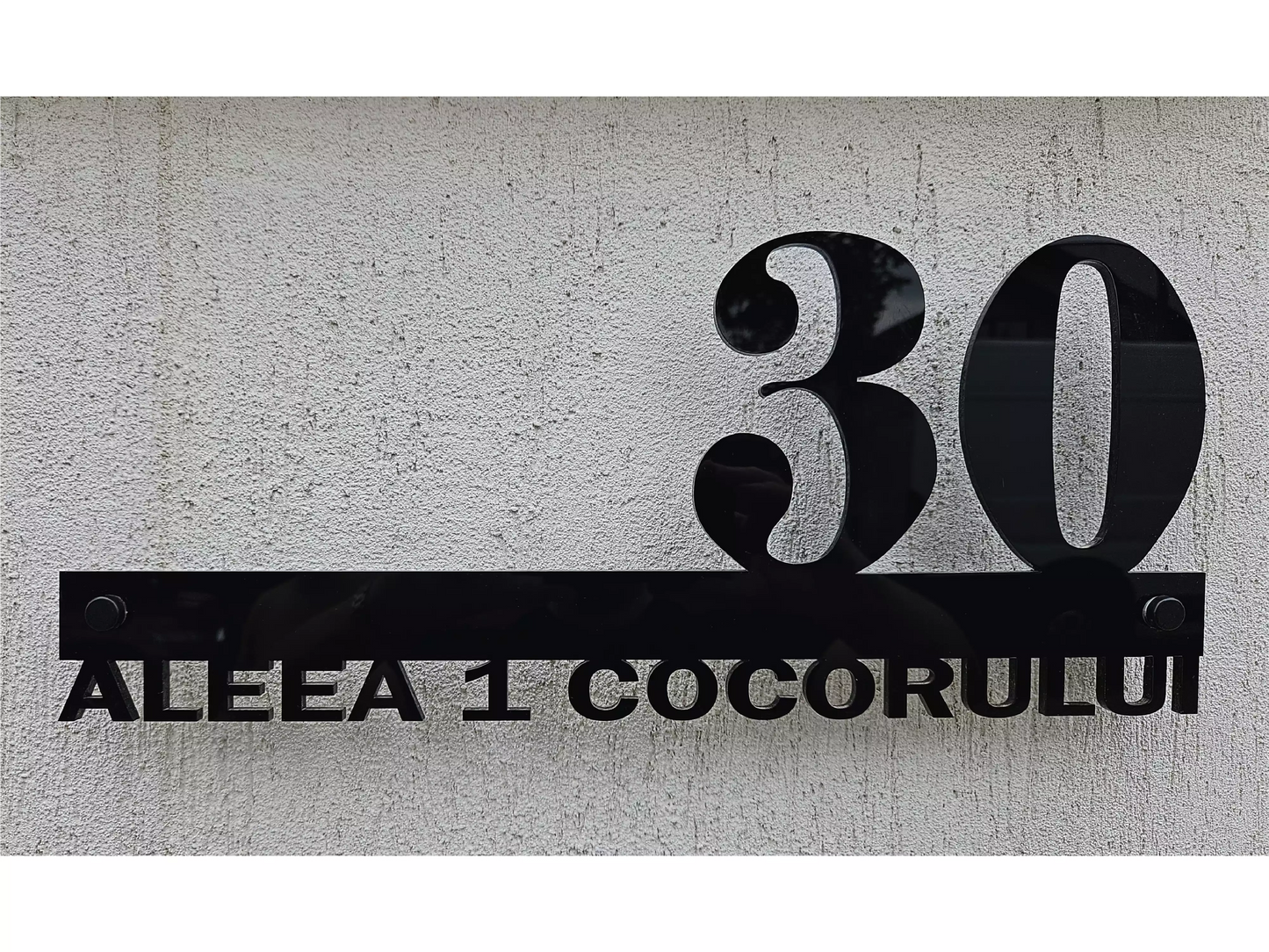 plăcuță număr casă personalizată cu stradă, plăcuță stradă și număr casă acrilic, număr casă personalizat cu adresă completă