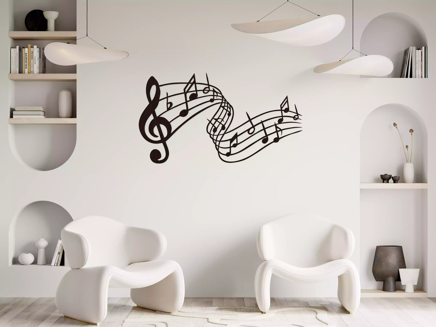 Note Muzicale - Decorațiune Perete Fibre Lemn