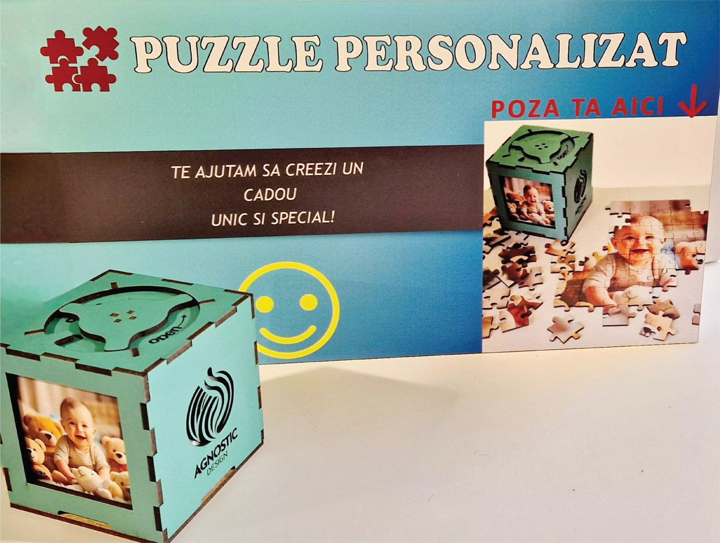Imaginea Ta - Puzzle Personalizat Fibre Lemn