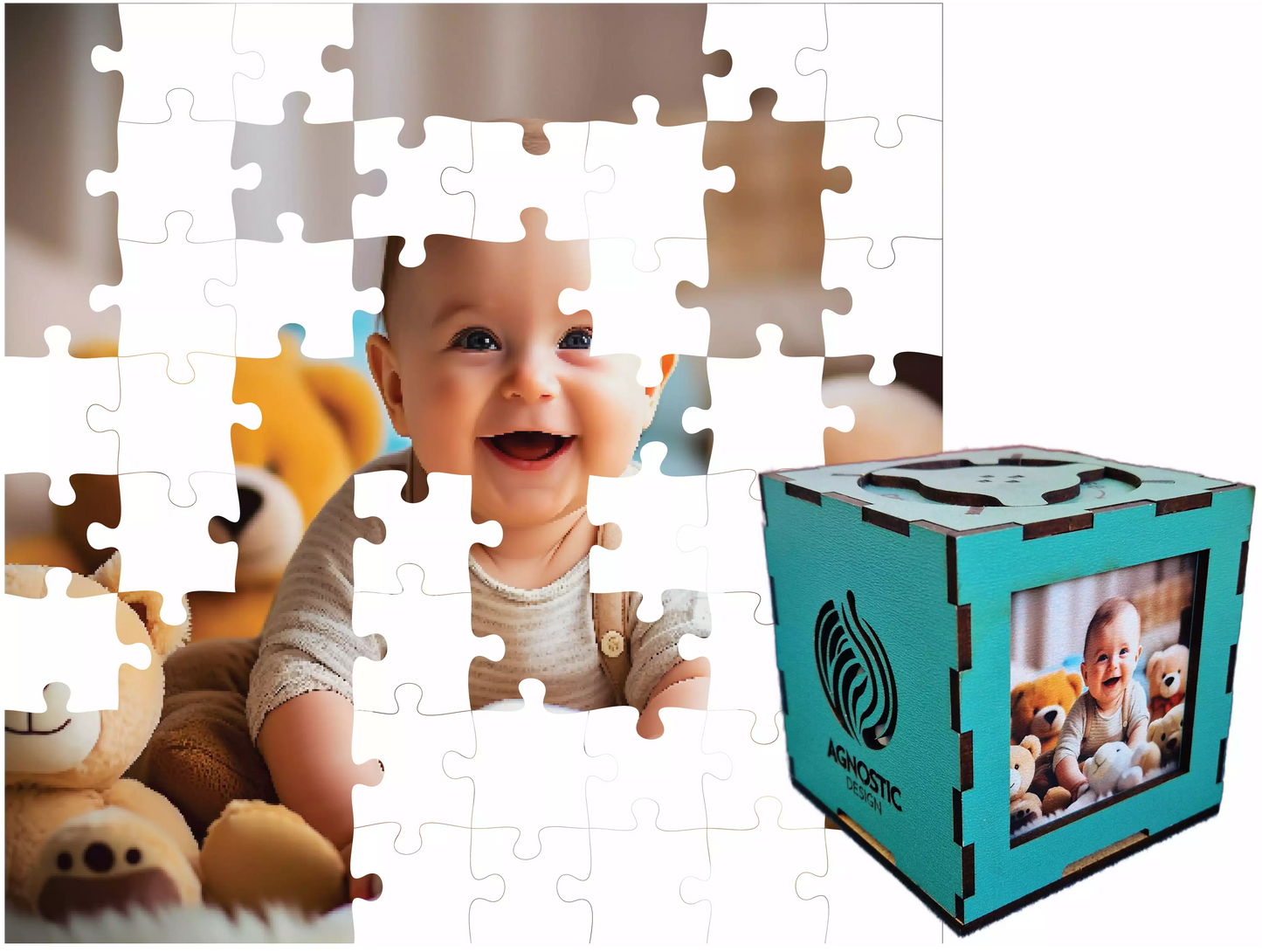 Imaginea Ta - Puzzle Personalizat Fibre Lemn