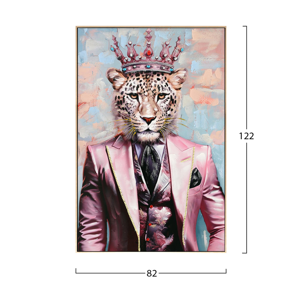 Tablou MONERO LEO cu leopard, pânză și PS, 82 x 122 cm