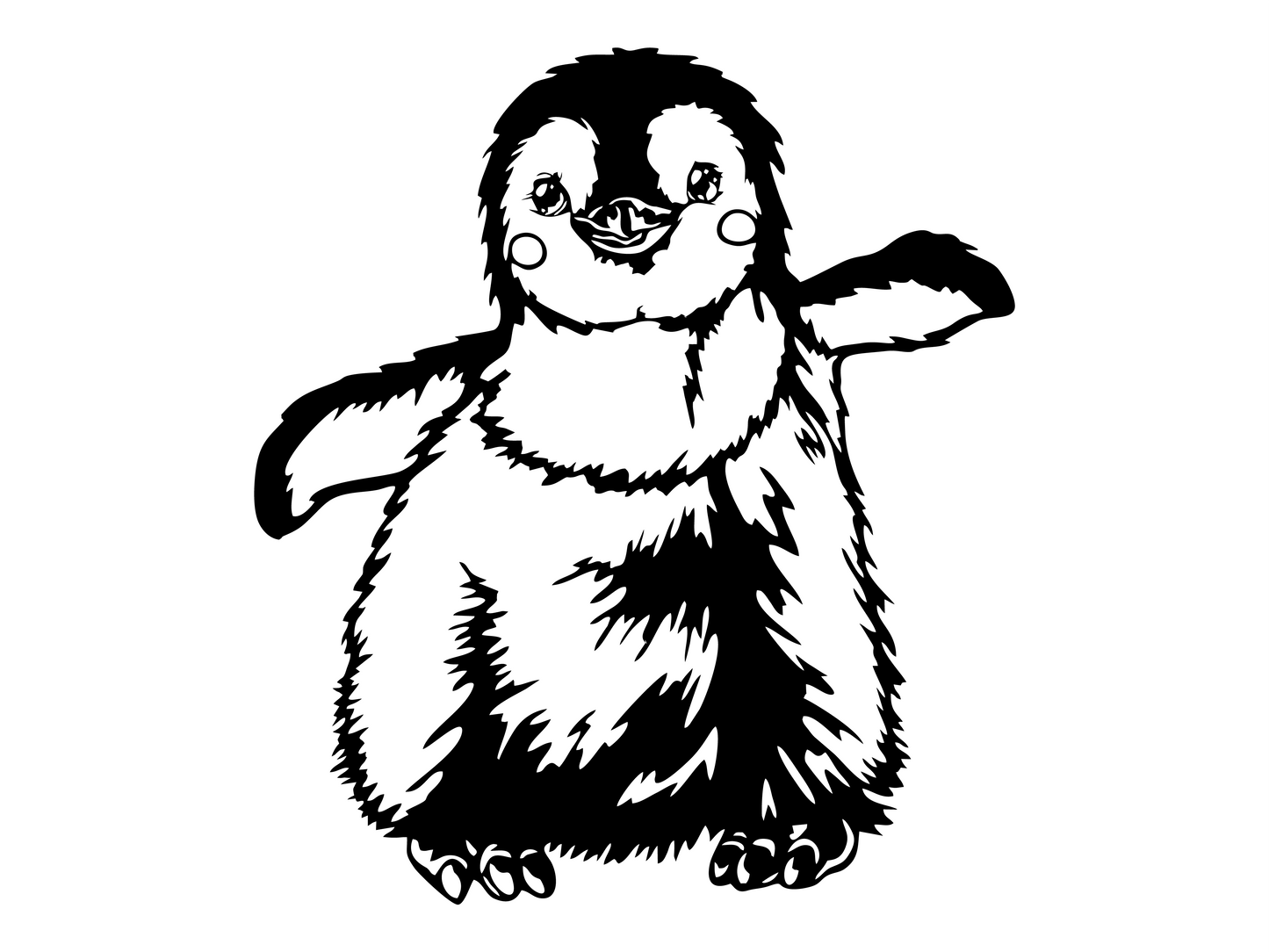 Pinguinul Zbârlit - Decorațiune Perete Fibre Lemn