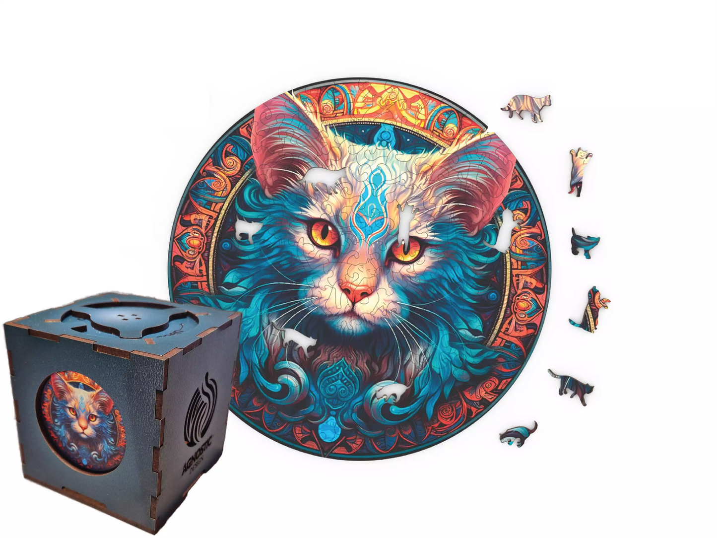 Pisica Mistică - Puzzle Jigsaw Fibre Lemn