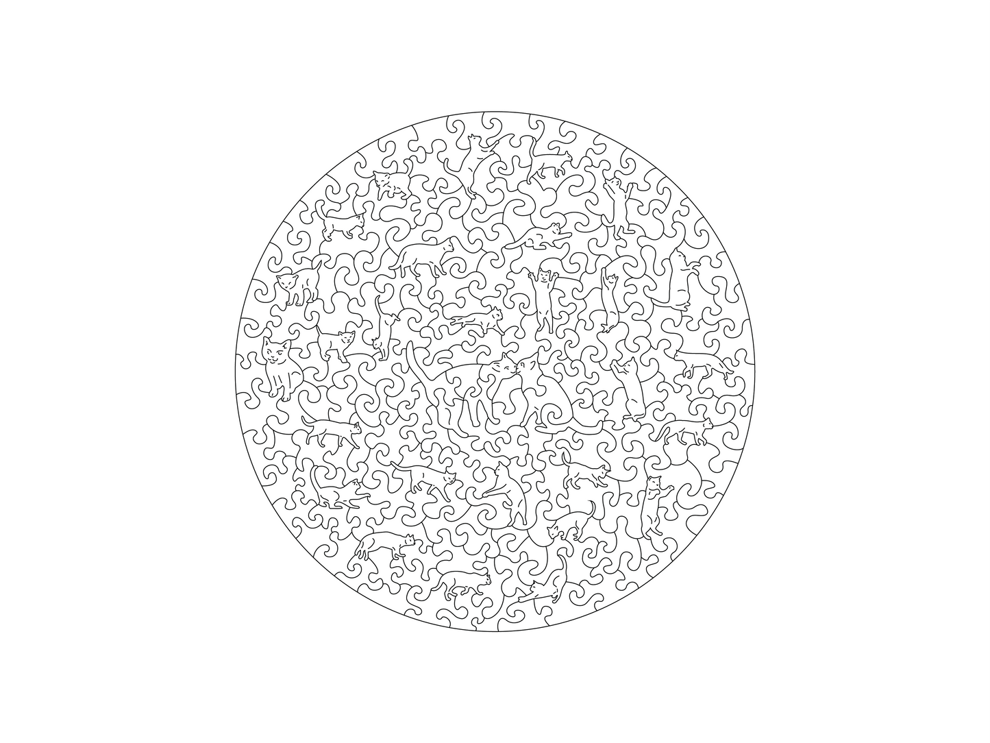 Pisica Mistică - Puzzle Jigsaw Fibre Lemn