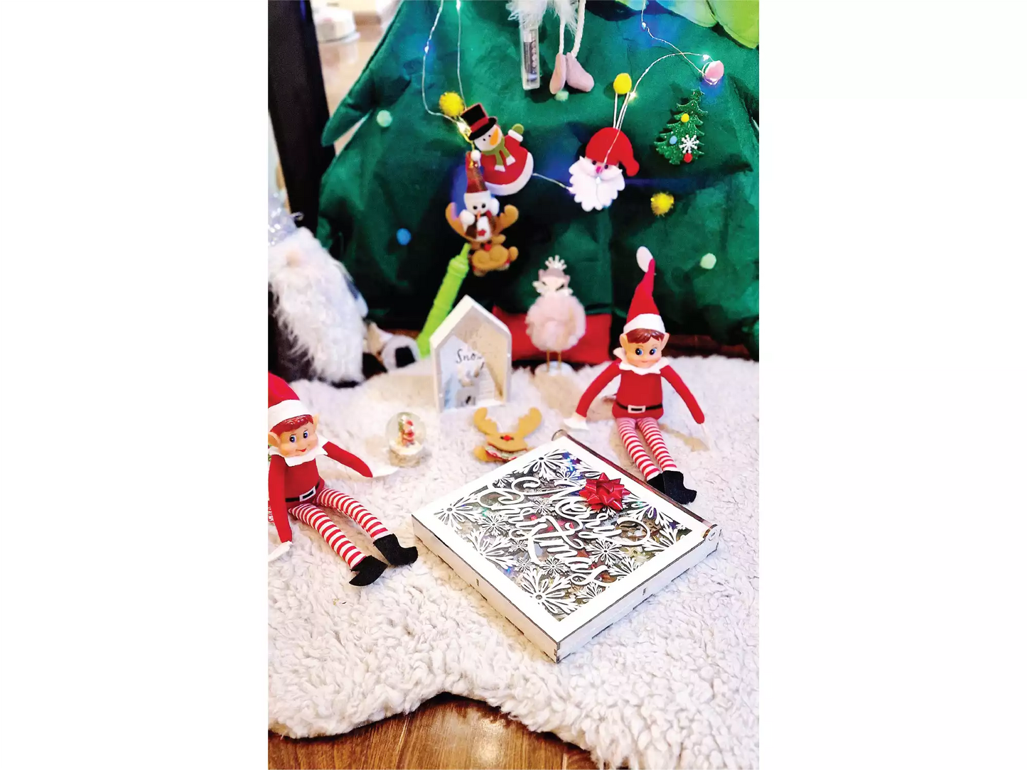 globuri Crăciun din lemn set 12, ornamente lemn pentru brad Crăciun, cutie globuri Crăciun personalizate lemn