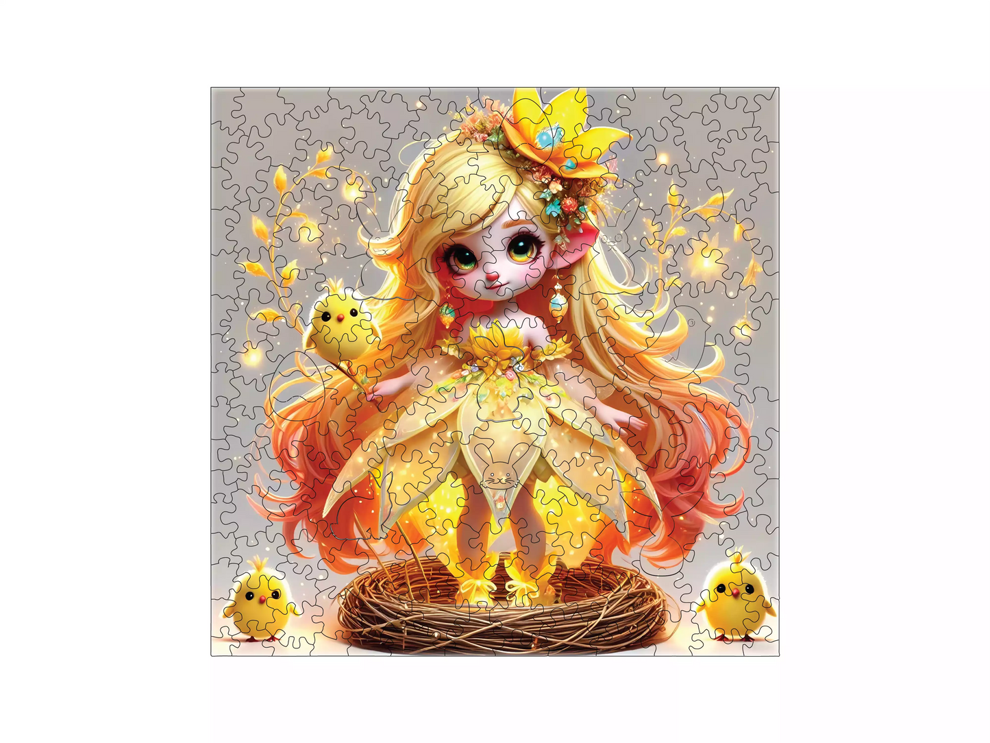 Zâna Puișorilor de Paște – Puzzle Jigsaw Fibre Lemn