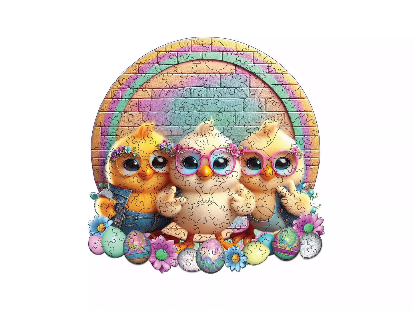 Puișori Cool de Paște – Puzzle Jigsaw Fibre Lemn