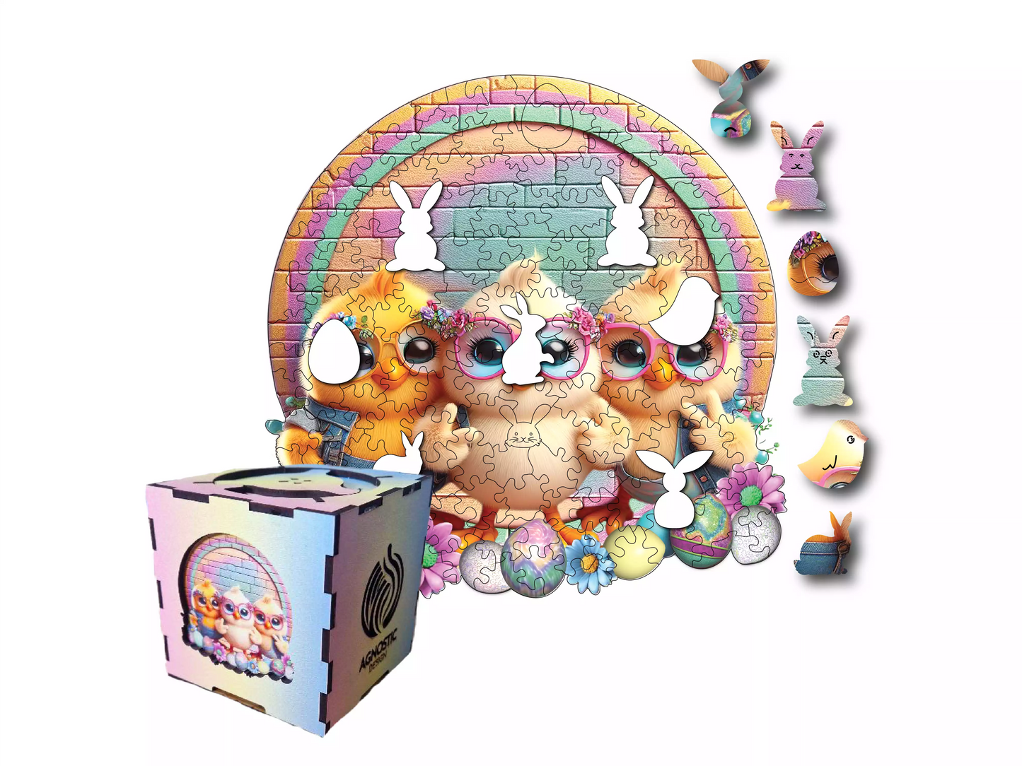Puișori Cool de Paște – Puzzle Jigsaw Fibre Lemn
