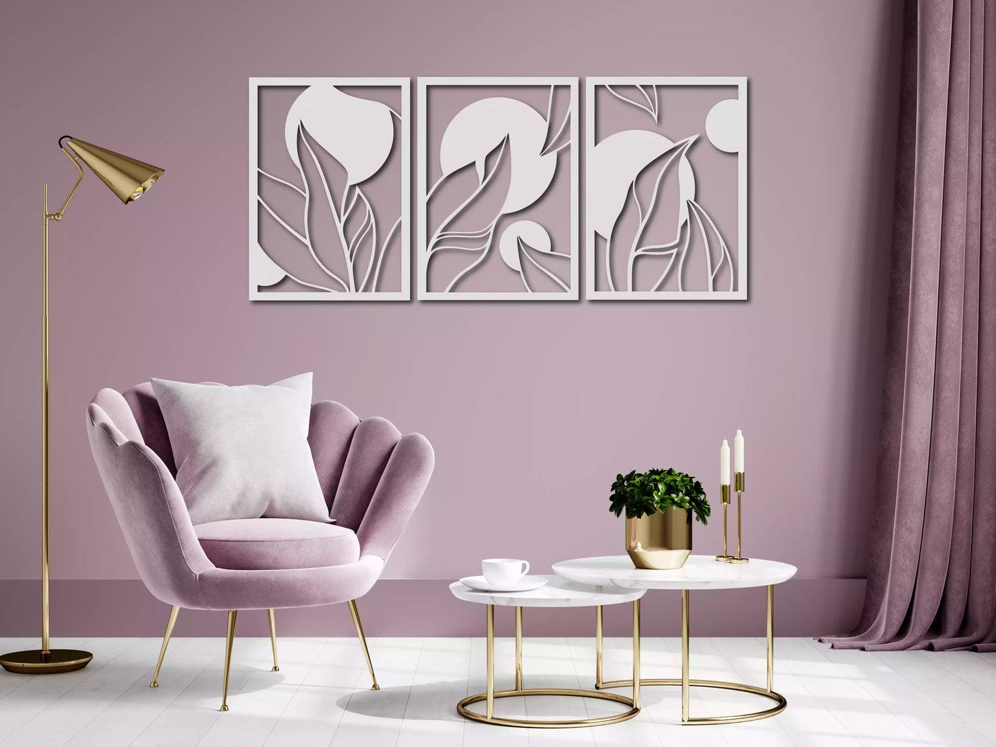 shopify_alb.webp Frunze abstracte - Decorațiune Perete Fibre Lemn