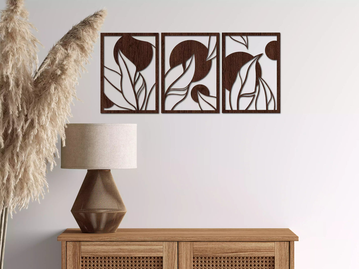 shopify_wenge.webp Frunze abstracte - Decorațiune Perete Fibre Lemn
