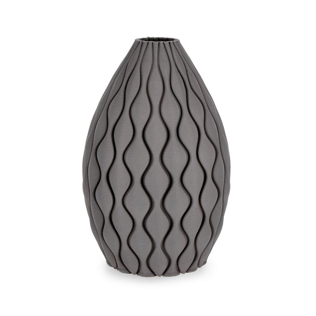 Vază KYLO GREY din ceramică imprimată 3D, 19 x 19 x 28 cm
