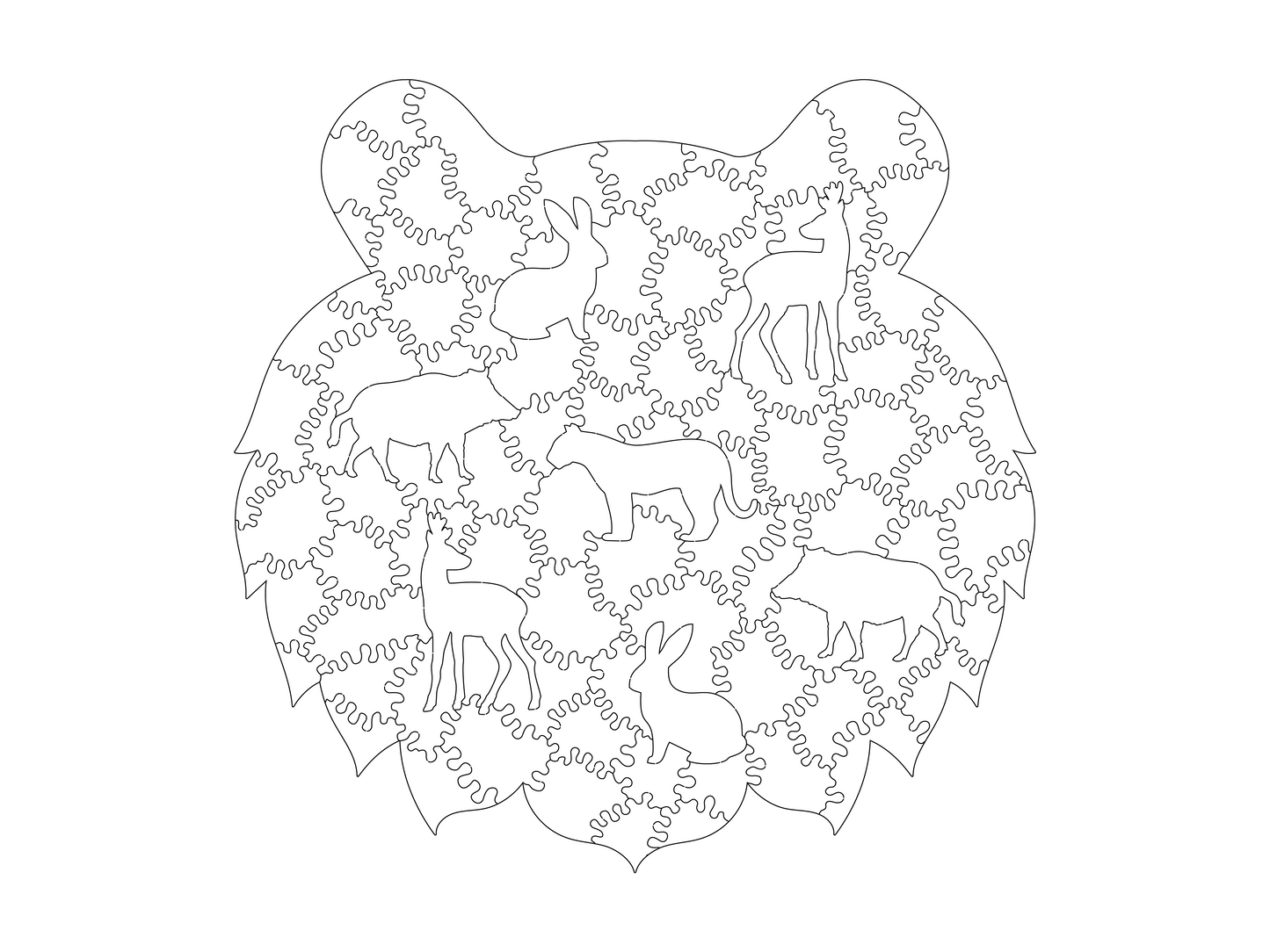 Tigru - Puzzle Jigsaw Fibre Lemn