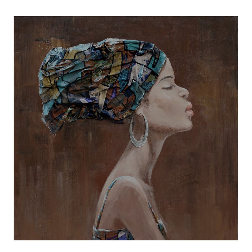 Tablou CAPONA din lemn și pânză lucrată manual, 90 x 90 cm