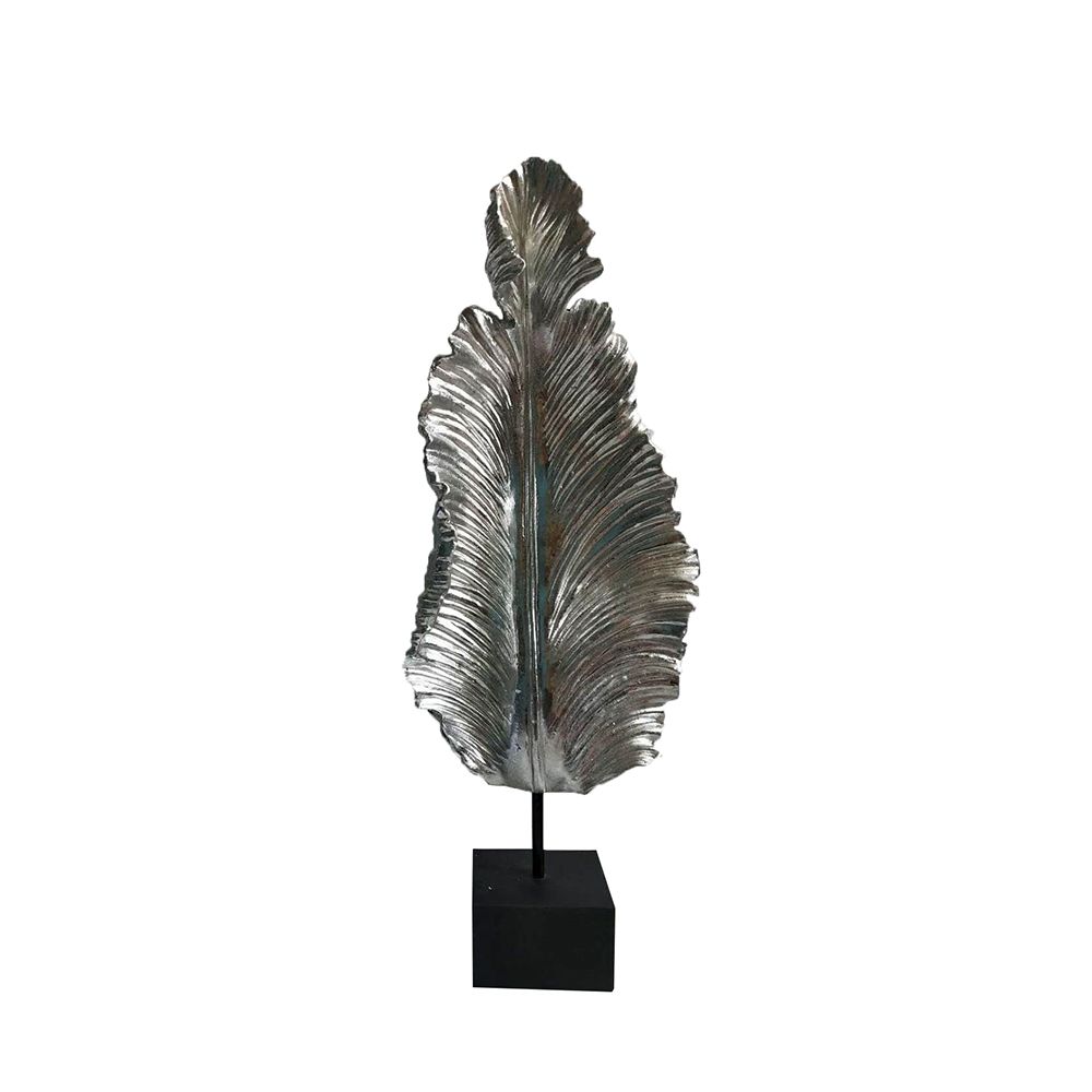 Totem decorativ SOFENA din polirășină cu bază din lemn, 24 x 12 x 62 cm