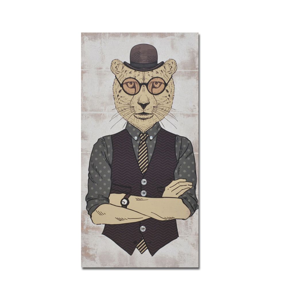 Tablou ALMON CAT din lemn și pânză, imprimat pe pânză, 30 x 60 cm