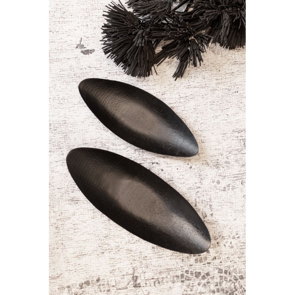 Bol decorativ GIROT BOAT din aluminiu negru mat, 49 x 20 x 5 cm
