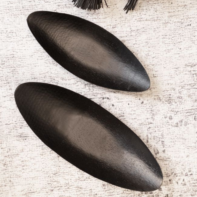 Bol decorativ GIROT BOAT din aluminiu negru mat, 49 x 20 x 5 cm
