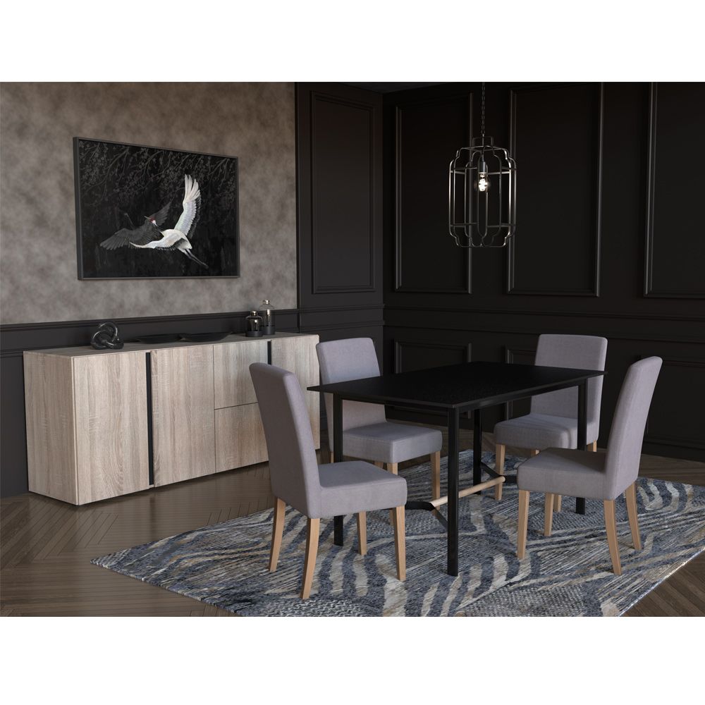 Bol decorativ GIROT BOAT din aluminiu negru mat, 49 x 20 x 5 cm