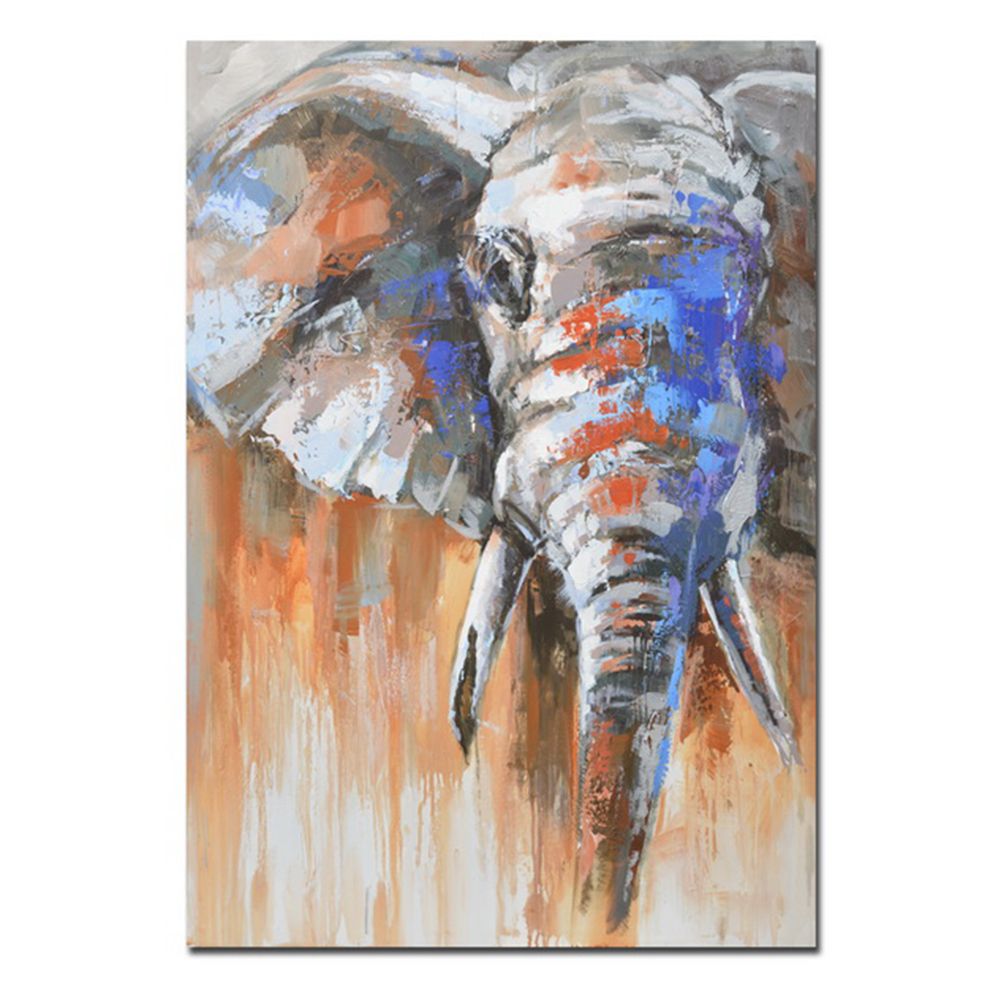 Tablou SALENA ELEPHANT din pânză și lemn, 90 x 120 cm, cu elefant