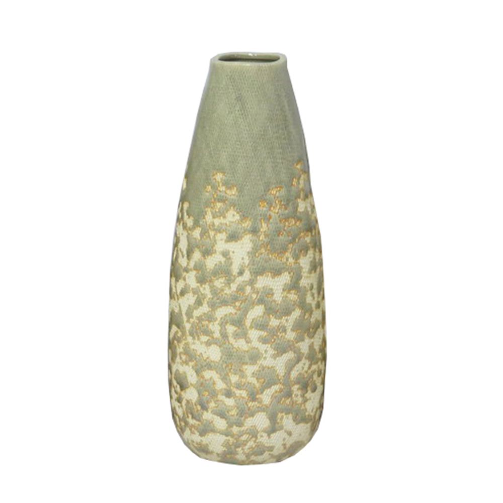 Vază decorativă LATONA din ceramică, nuanță de mentă, 14 x 14 x 34 cm