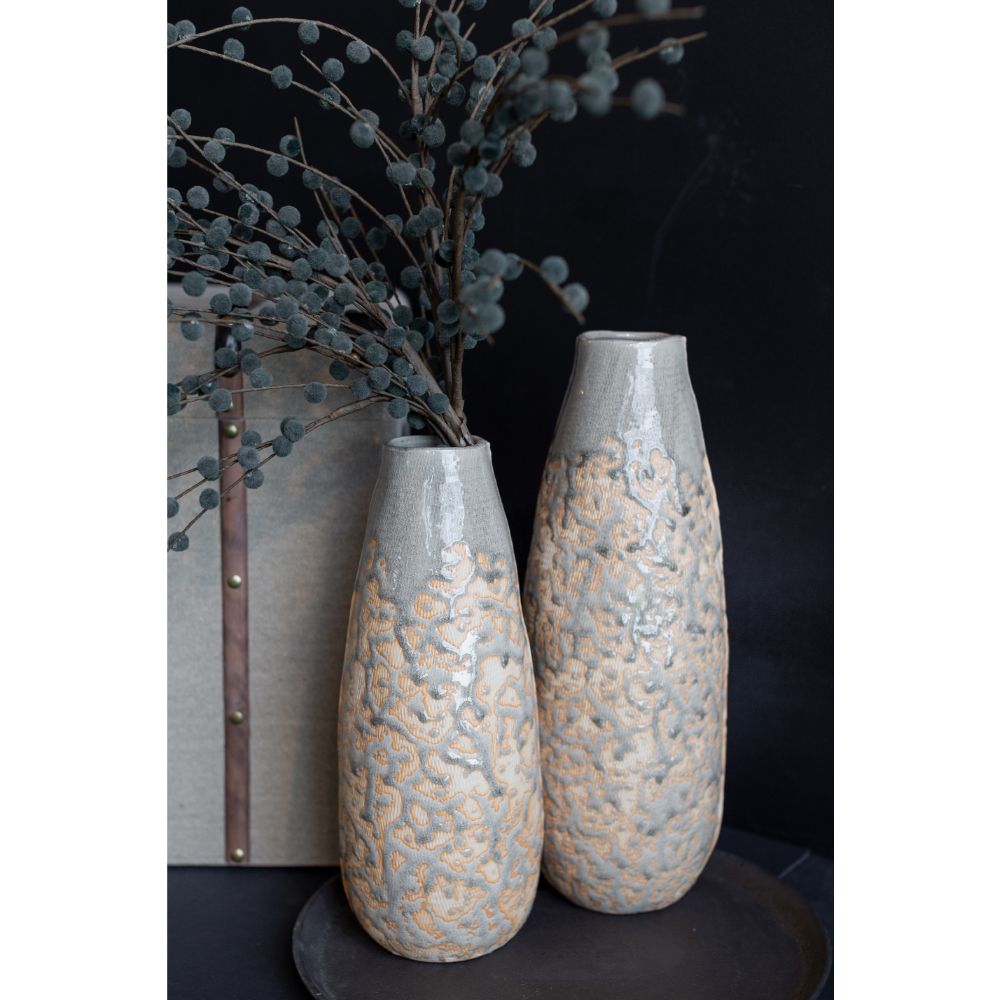 Vază decorativă LATONA din ceramică, nuanță de mentă, 14 x 14 x 34 cm