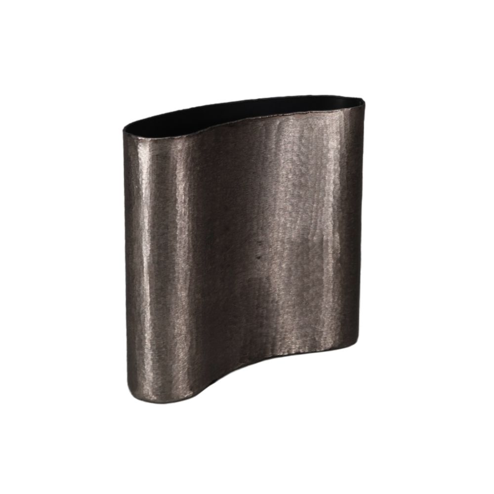 Vază decorativă SIDENA SMOKE din aluminiu, finisaj negru fumuriu, 29 x 10 x 29 cm