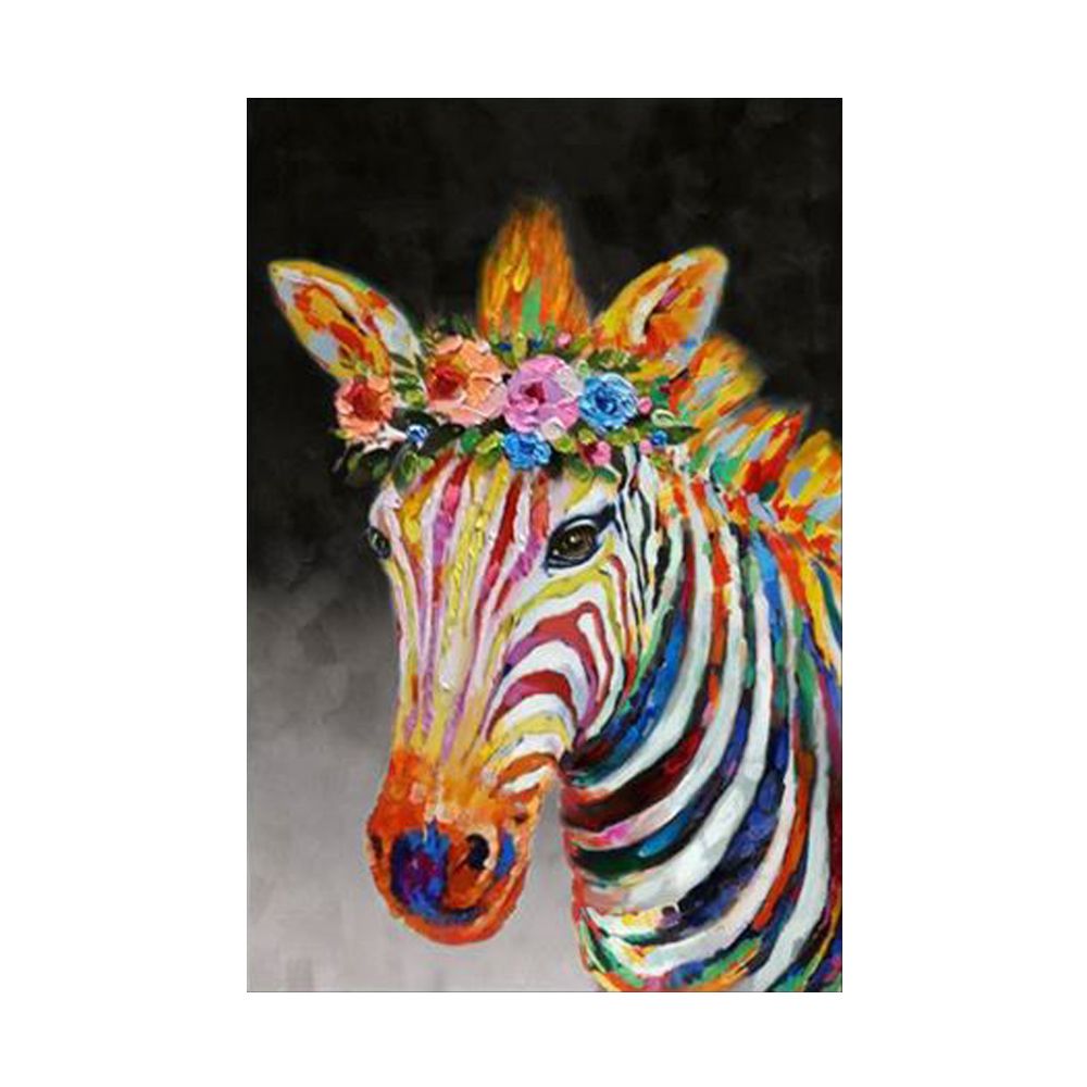Tablou pe pânză CAPENO ZEBRA A, cu zebră colorată, dimensiune 80 x 120 cm