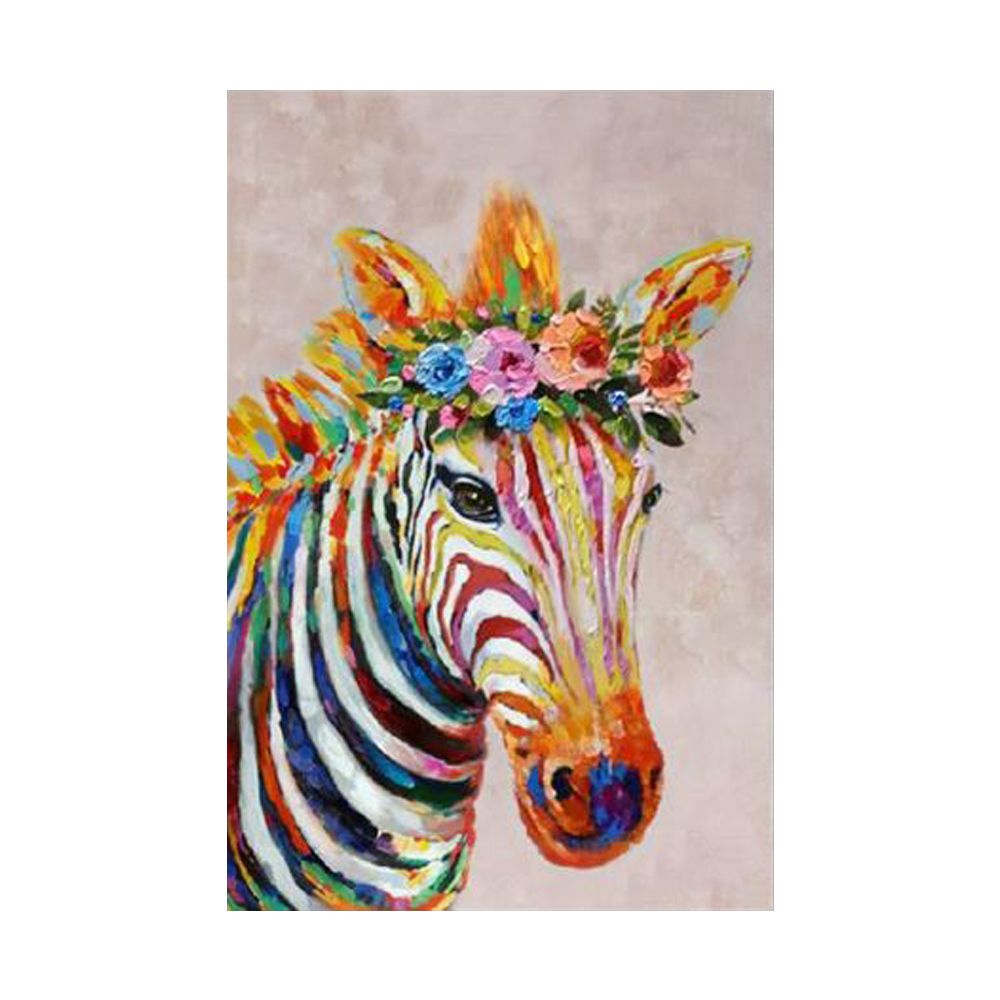 Tablou CAPENO ZEBRA B pe pânză, 80 x 120 cm, cu zebră colorată