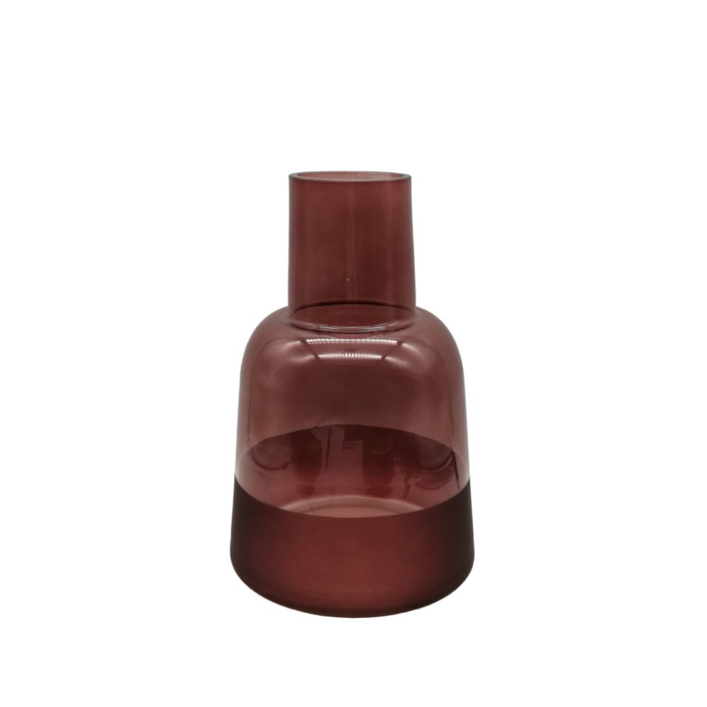 Vază decorativă ZUMA din sticlă bordo, 15 x 15 x 23,5 cm